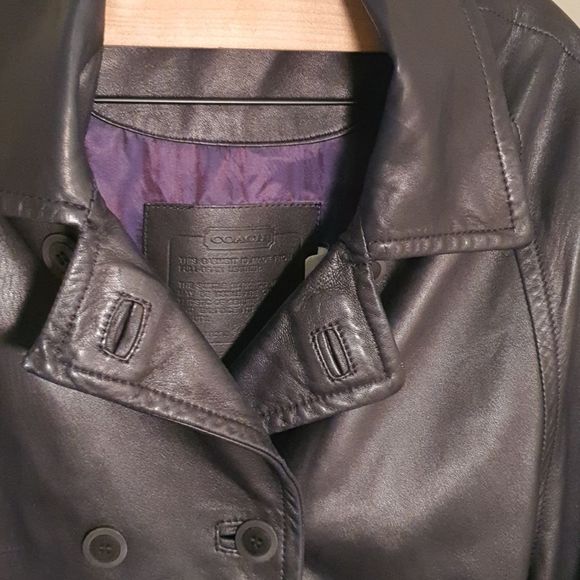 Black Y2K Leather Coach Jacket Size Small no.5150 - Picture 3 of 10